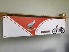 Honda TL125 Banner Motorcycle In RED or BLUE Colour Printed Garage Wall Display