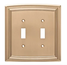 Liberty W36399-CZ Classical Emery Double Switch Champagne Bronze Cover Plate