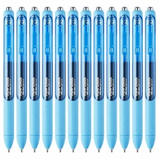 Paper Mate InkJoy Gel Retractable Gel InkPen, 0.5mm Fine, Bright Blue, 12 Count