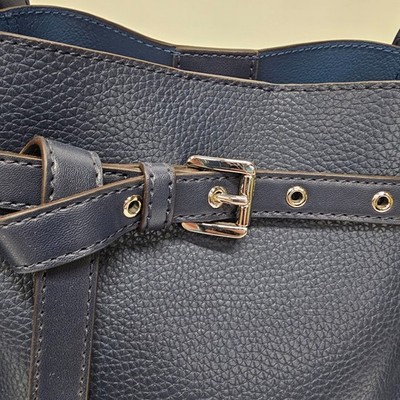 MSRP $428 Michael Kors Emilia Lg Pebbled Leather Belted Tote Bag