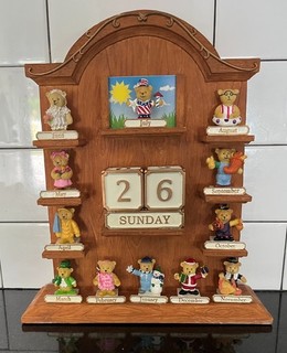 2002 Avon Perpetual Calendar Teddy Bear Complete Set NR