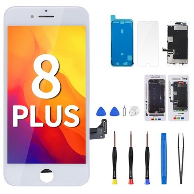 DGSCSMY for iPhone 8 Plus Screen Replacement Kit 8plus LCD Display White 5.5'' 3D