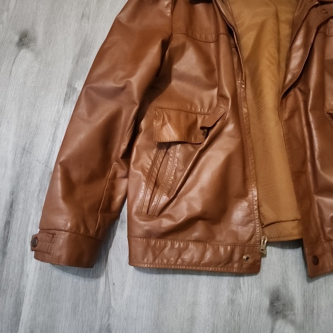 Vintage The Leather Shop Sears Brown Leather Jacket Men's Size 44