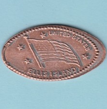Z] Ellis Island ~ Flag ~ United States ~ New York Harbor, NY ~ Stars . Retired