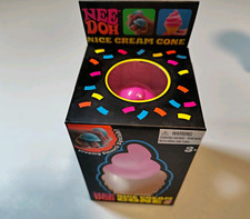 Nee Doh Nice Cream Cone Smooth Creamy Squish Tactile Squeeze Toy Pink 3 
