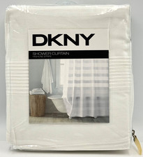 DKNY Shower Curtain Highline Stripe White 100 Cotton 72" x 72" NEW