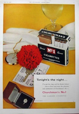 Original alte Vintage Print Reklame 1957 Dewars Scotch Whisky Zigaretten
