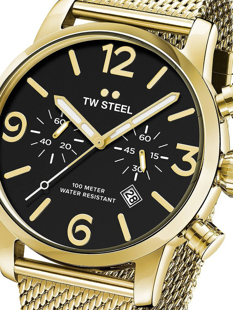 TW Steel Orologio Uomo VS90 – Cronografo Quarzo, Cassa 45mm, Cinturino In Gomma Blu, 10 Bar