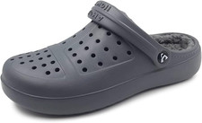 Unisex Winter Fleece Clog Fur Lined Garden Shoes House Slippers D8818