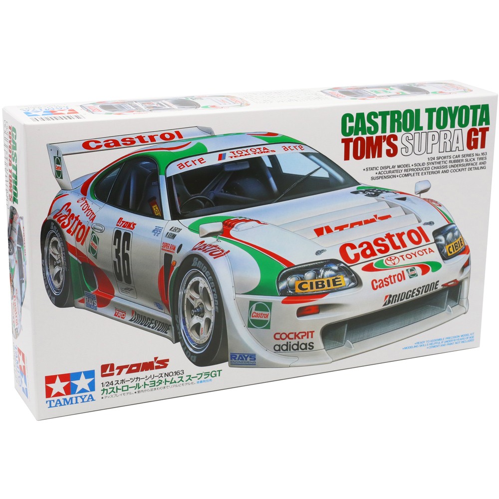 Tamiya 24163 Toyota Castrol Toms Supra GT Race Car Plastic Model