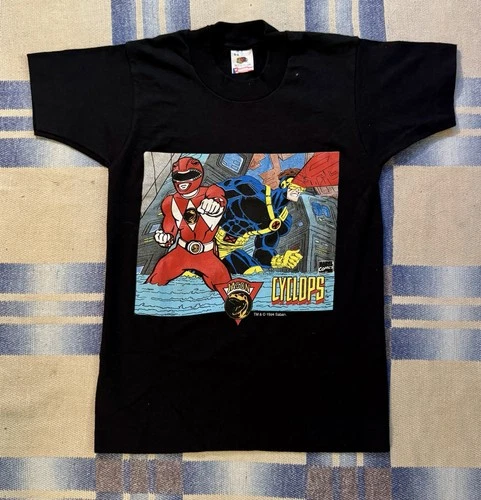 Vintage 1990’s Kids Marvel Comics Power Ranger X-Men T-Shirt Size 6-8