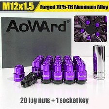 Aoward 7075-t6 Forged Aluminum M12x1.5 20pcs 42mm Lug Nut Setadapter Purple Aoward 7075-t6 Forged Aluminum M12x1.5 20pcs 42mm Lug Nut Setadapter Purple