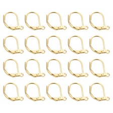 100Pcs LeverBack Earring Hooks French Ear Wire Earring Hook Golden