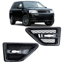 Pair Black Side Wing Air Intake Grille Vent For Land Rover Freelander 2 2006-14