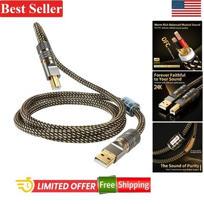 USB Audio Cable 5N OFC 24K Gold Plugs Compatible With DAC Studio Interface 1....