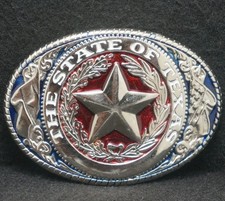 XA23114 VINTAGE 1970s  THE STATE OF TEXAS SEAL  COMMEMORATIVE MENS BELT BUCKLE