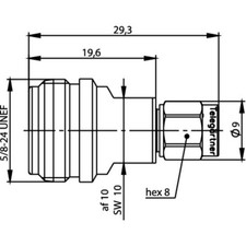 Teleg rtner 100024218 Coaxial Adapter Socket N - SMA Plug 1pc