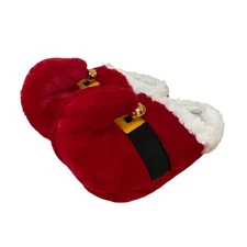 Dan Dee Santa Elf Red White Plush Slippers Sz M Jingle Bells Christmas Costume