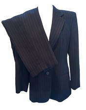 Lauren Ralph Lauren Navy Pinstripe Worsted Wool 2 Piece Pant Suit Sz 6/8 P20139