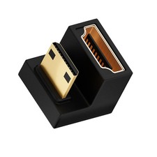 U Shape Mini HDMI Male To HDMI Female Adapter 8K Mini HDMI Male To 180  f