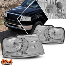 For 04-08 Ford F150/06-08 Lincoln Mark LT OE Style Headlight Clear Corner Chrome