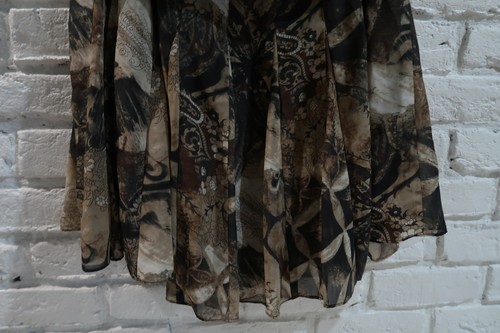 Vintage 90s Y2K Cato Skirt Blouse Set Midi Abstract Sheer Flowy Gypsy Boho - Picture 12 of 18