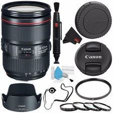 6Ave Canon EF 24-105mm f/4L is II USM Lens 1380C002 (White Box) + 77mm UV Filter