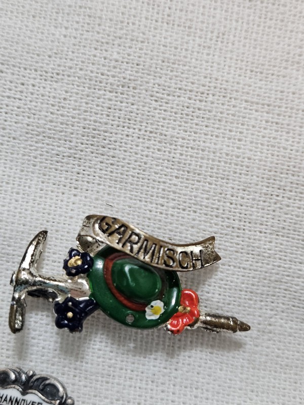 Vintage Garmisch Souvenir Hiking Pin German Travel Collectible