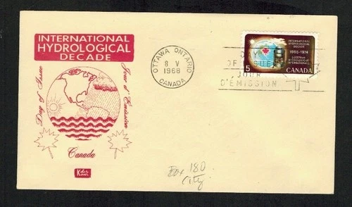 Canada #481, 1968 5¢ Hydrology Kolor Kover cachet FDC