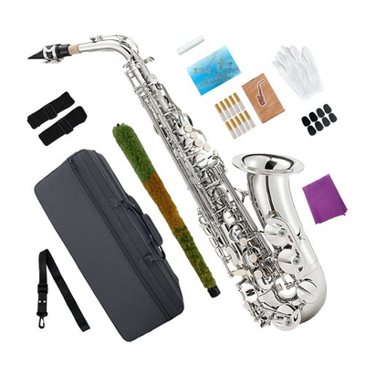 #ad Sliver Alto Saxophone Eb Alto Sax Brass Instrument Kit with Case Accessories NEW $218.00