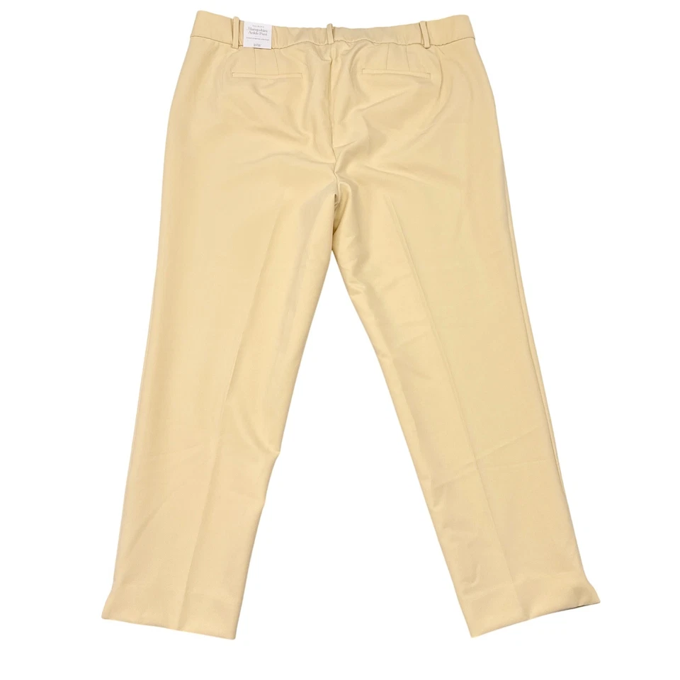 Calça Talbots Hampshirt Tornozelo Feminina Plus Size 18W Amarela Perna Reta Carreira NOVA - Imagem 2 de 4