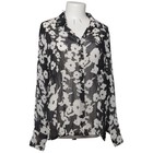 Basler, Bluse, Größe: 44, Schwarz/Weiß, Polyester, Blumen, Damen #Fae