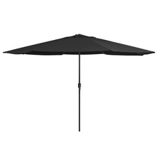 Garden Parasol with Metal Pole 153.5" Black