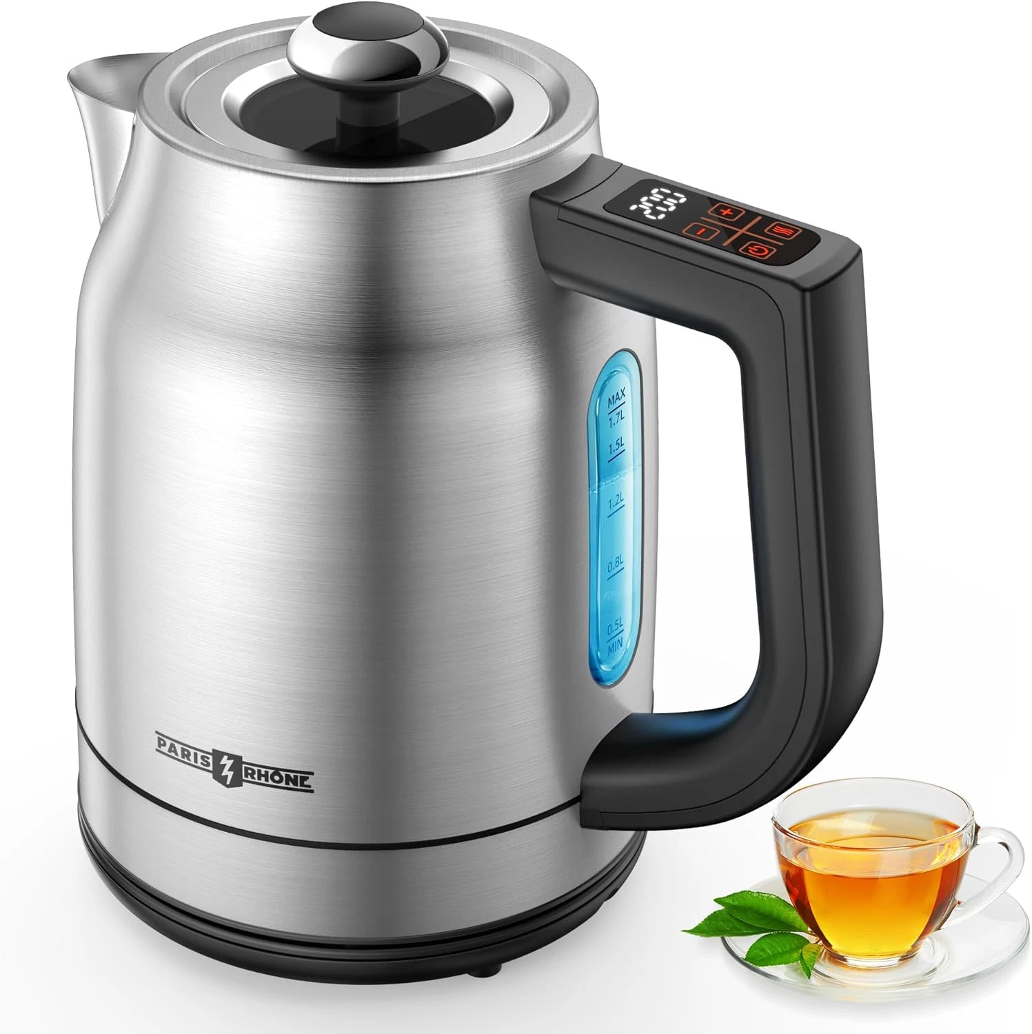 Smart Electric Kettle 1.7L with 13 Temp Settings & Auto Shut-Off Safety