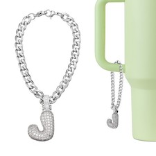 Letter Charm for Stanley Tumbler Cup, Bubble Cute Initial J Letter Charm, White
