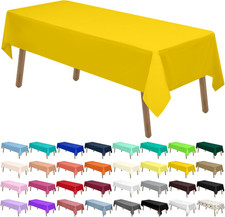 Yellow Plastic Tablecloths 2 Pack Solid Disposable Tablecovers PEVA Table Cloths