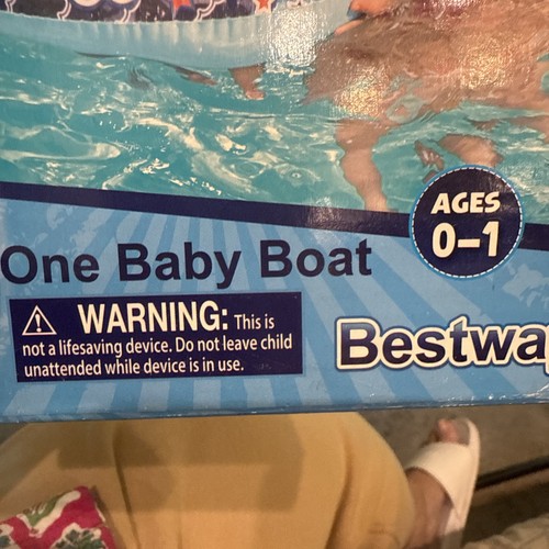 Bestway H2O GO! BLUE Baby Boat Watercraft Pool Float Shark Design age 0-1 yrs. - Picture 3 of 4