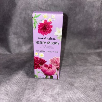 2 OZ Love & Nature Jasmine & Peony Body Mist With Essential Oils Discontinued