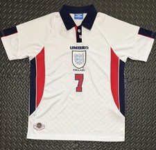 Beckham England Home Retro Jersey Size L #7 1999/2000 Vintage Football Shirt