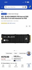 WD BLACK SN850P 2TB M.2 PCIe Gen 4 x4 NVMe Internal SSD Heatsink for PS5