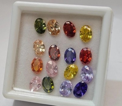 Awesome Multi Colours Sapphire Oval Cut Lot 16 Pcs Loose Gemstone