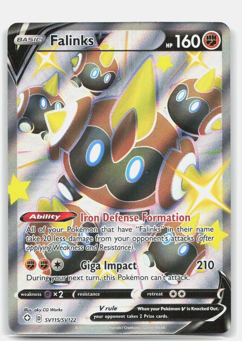 Falinks V SV115/SV122 Holo V Rare Shining Fates Shiny Vault Pokemon Near Mint