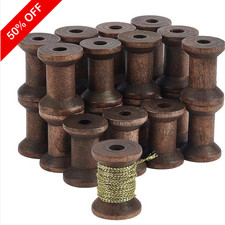 30Pcs Antique Wooden Empty Spools, 1.18 Empty...