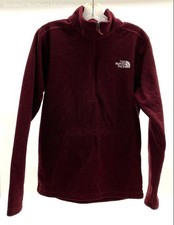Men's THE NORTH FACE Burgundy Quarter Zip Pullover Fleece - Size Small