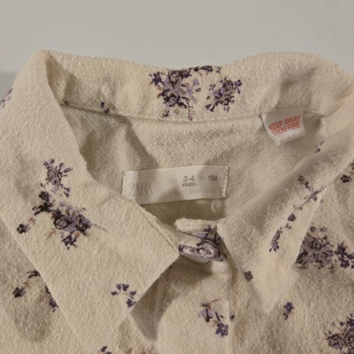 ZARA White Lavender Polo Overshirt Size 3-4 years, 104 cm - Picture 5 of 6