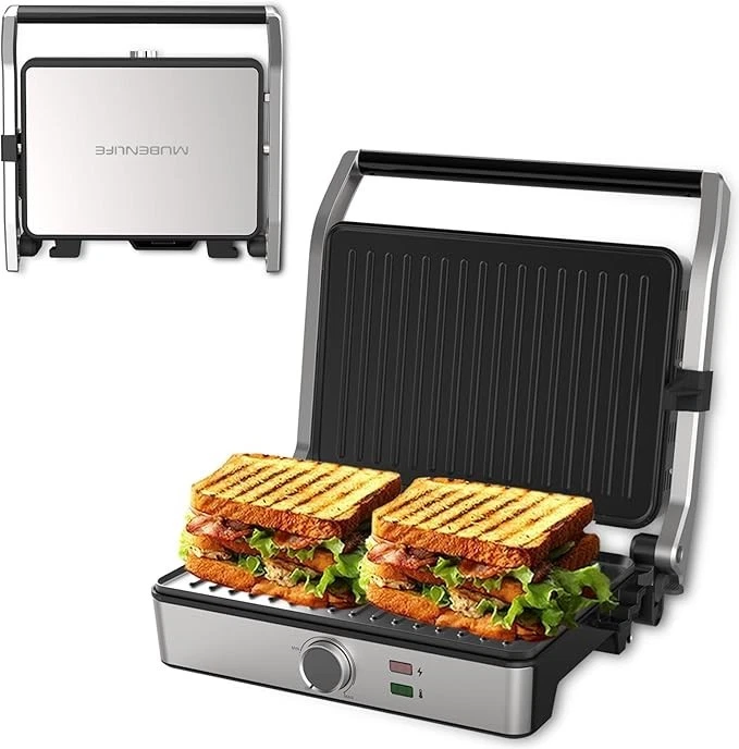 NEW Panini Press, Electric Sandwich Press, Open 180 Degrees, Electric Grill
Opens in a new window or