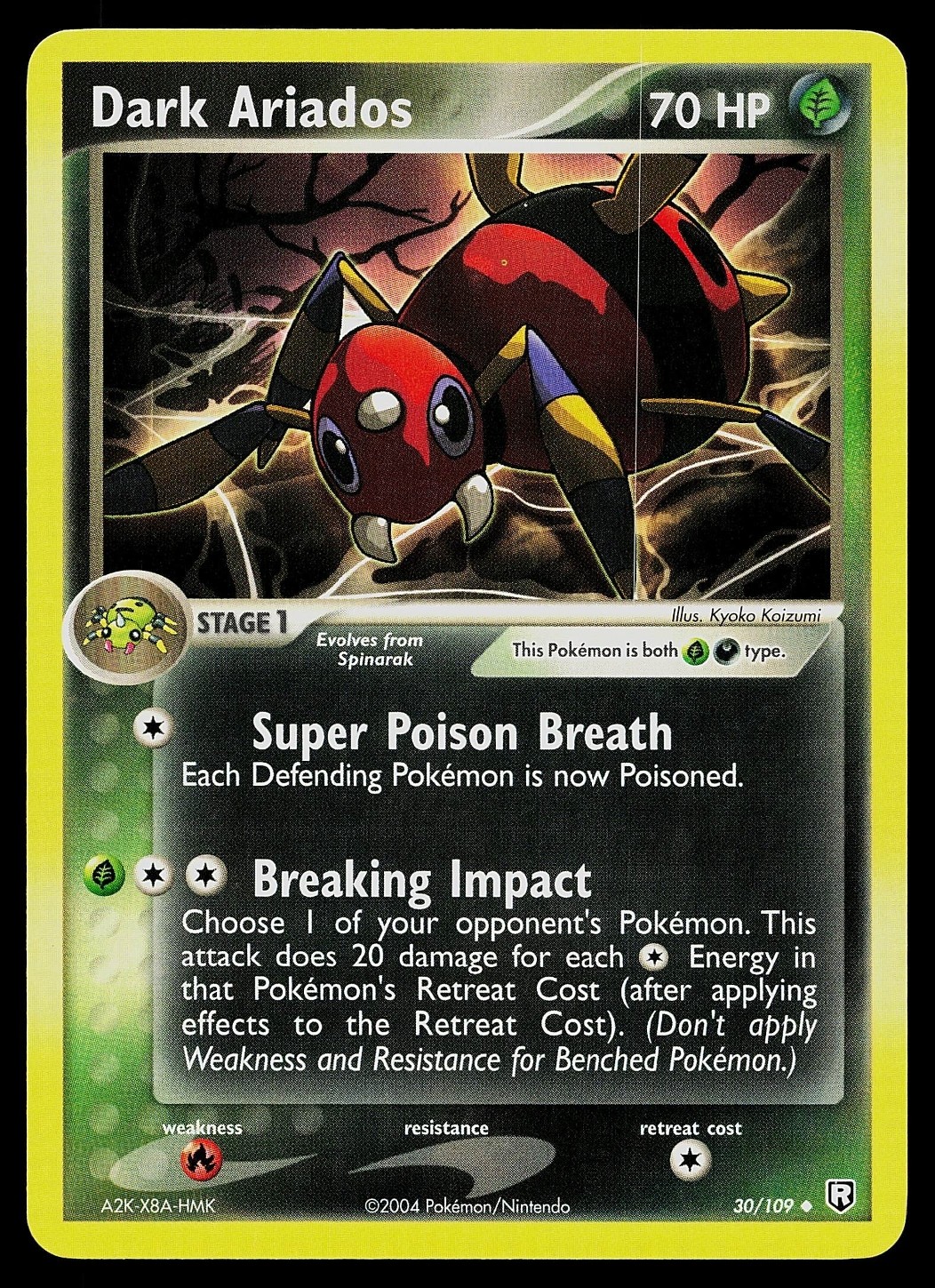Pokemon Card - Dark Ariados EX Team Rocket Returns 30/109
