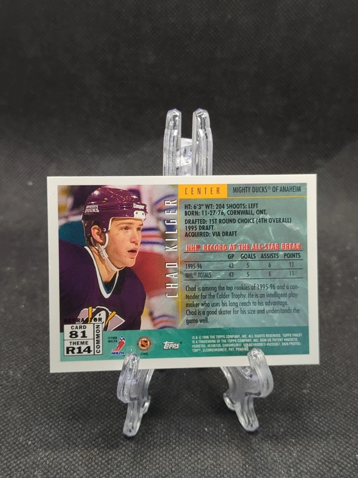 Chad Kilger 1995-96 Finest Bronze Refractor #81 - Anaheim Ducks - Image 2 of 2