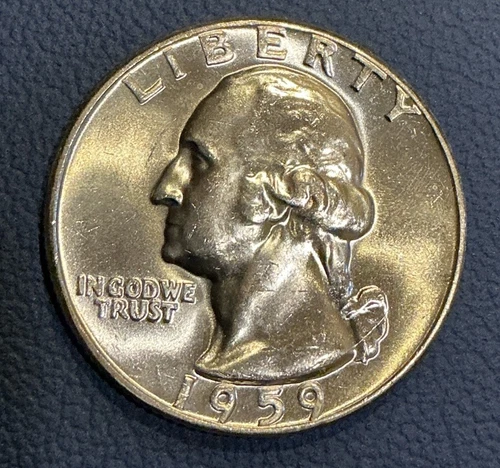1959 Washington Quarter - Choice BU - Type B - FS901 - 90% Silver - Flashy Coin