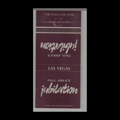 Matchbook Cover Nevada Paul Anka's Jubilation Las Vegas, NV